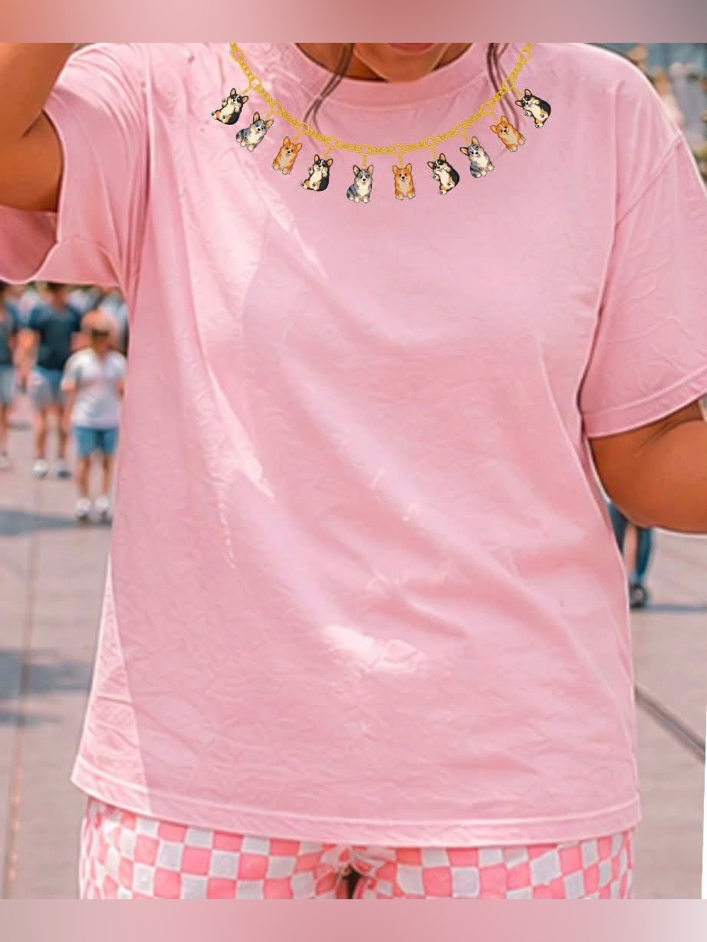 Brand new necklace unisex T-shirt corgi